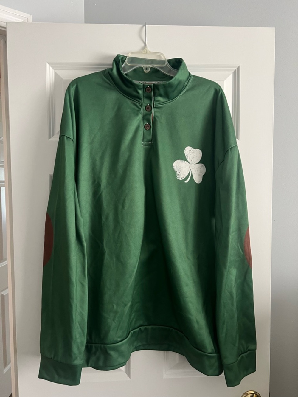 Green Pullover with White Shamrock